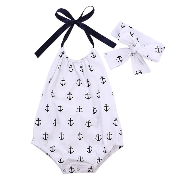 Bowknot Anchor Romper