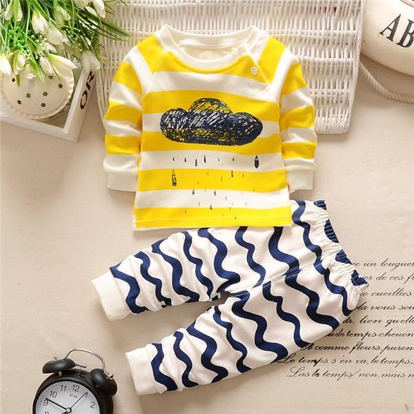 Adorable Rainy Clouds Printed T-shirt + pants