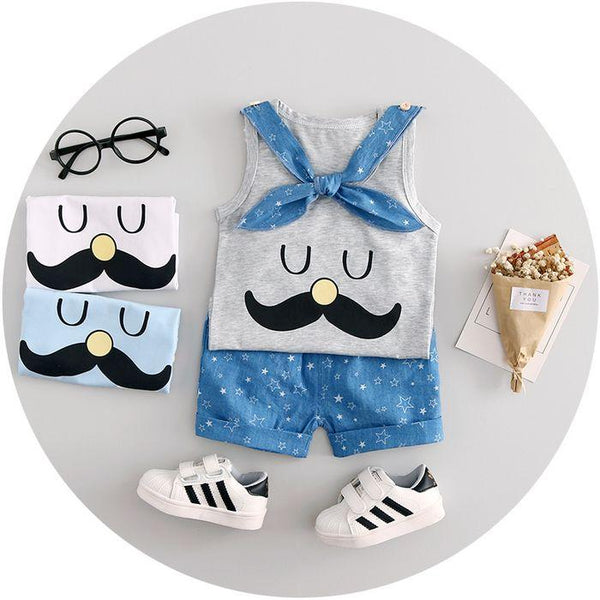 Funny Moustache 2 piece clothing set