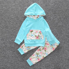 Floral Hoodie Top - 2pc set