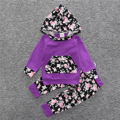 Floral Hoodie Top - 2pc set