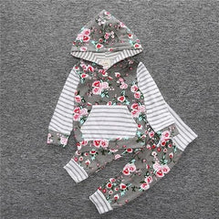Floral Hoodie Top - 2pc set
