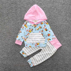 Floral Hoodie Top - 2pc set