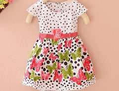 Cute butterfly dot flora print princess dress