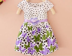 Cute butterfly dot flora print princess dress