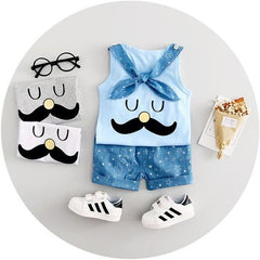 Funny Moustache 2 piece clothing set