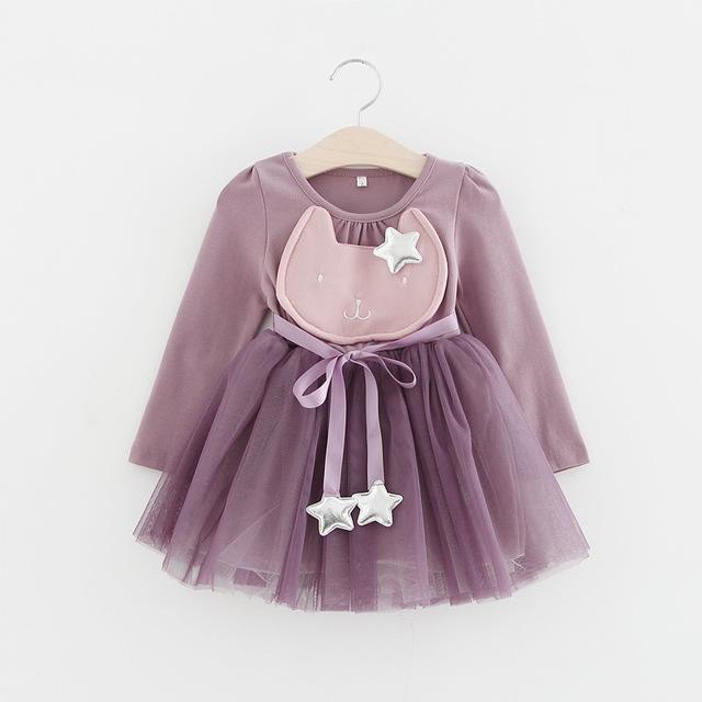 Cartoon Rabbit Long-sleeve Dress