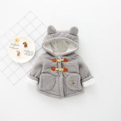 Bear Ear Hooded Velvet Fleece Jacket