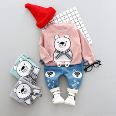 Cartoon Bear Top + Casual Pants