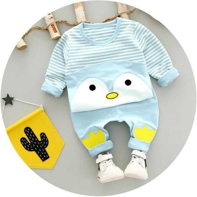 Adorable Striped Penguin long sleeve set