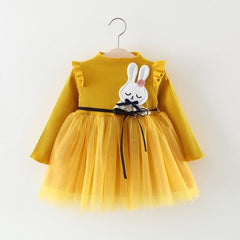 Adorable Appliqued Rabbit Tutu Dress