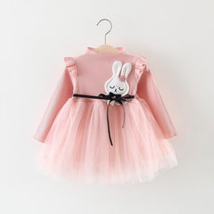 Adorable Appliqued Rabbit Tutu Dress