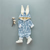 Bunny Printed Bodysuit With Ears on Hoodie