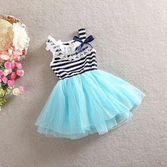 Adorable Tulle Dress With Striped Top