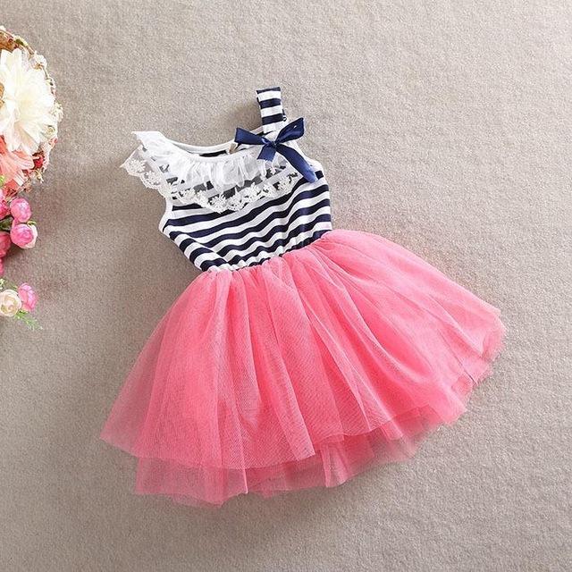 Adorable Tulle Dress With Striped Top