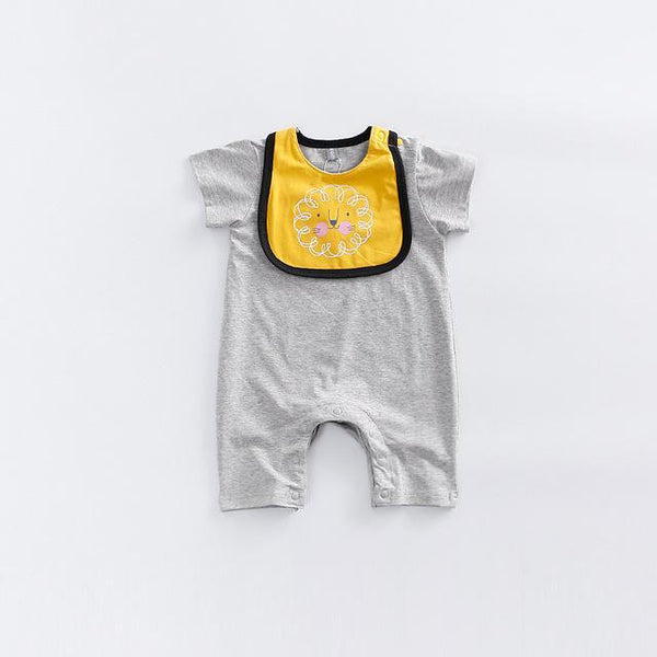 Adorable Jumpsuit with Fox Bib