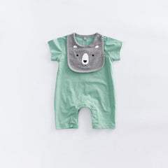 Adorable Jumpsuit with Fox Bib