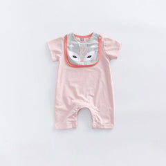 Adorable Jumpsuit with Fox Bib