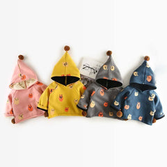 Cat Print Hooded Jacket