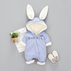 Cute Rabbit Printed Hooded Ears Bodysuit